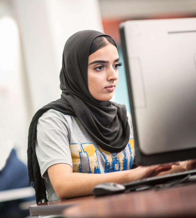 Student at a computer